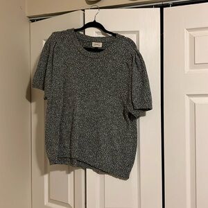 Grey speckled sweater blouse